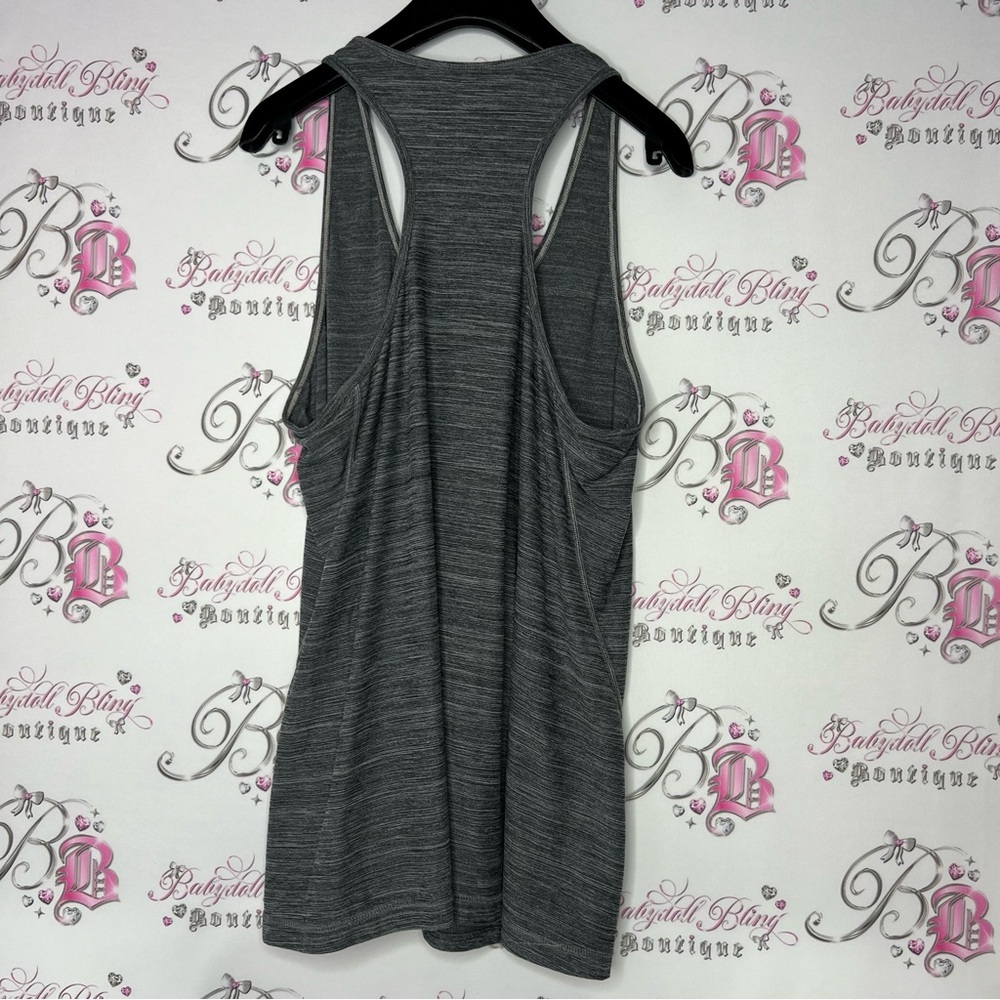 Roots Tank Top Racer Back Grey Heathered With Logo Roots Beaver Work Out Yoga — image 3 of 7